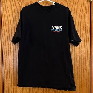 Vans Off the Wall Black Short Sleeve Merlin Logo Tee Sz M 10-12
